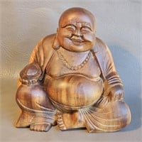 Carved Wood Buddha Sculpture -Vintage