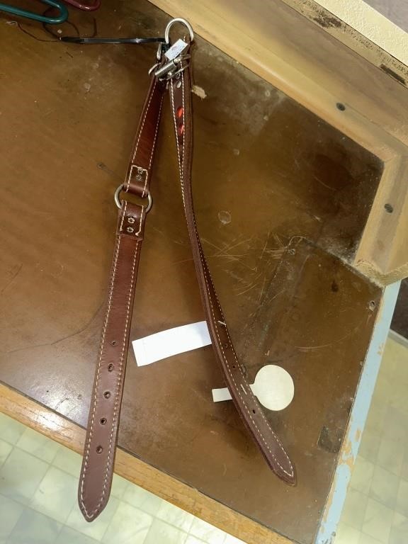 2 leather dog collars, 19”