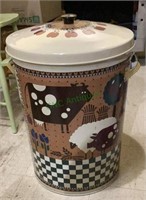 Nice metal trash can with lid and side handles