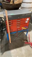 Toolbox on stand with husky sockets and spark