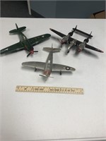 3 Plastic Military Toy Planes