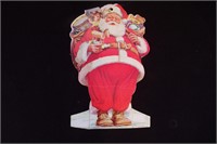 Vintage Die Cut Santa with Toys Bank Advertising