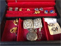 Lot of Cuff Links, Tie Clips, and Jewelry.