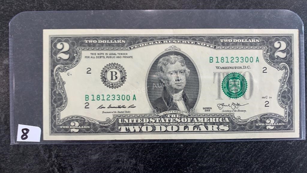 2013 Rare USA 2 Dollar Bill