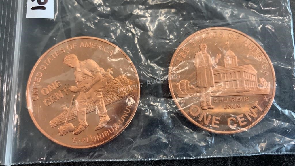 (2) 1oz Copper round Coins