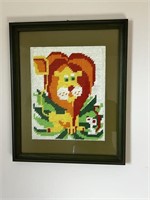 Hand Stitched Lion Art