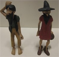 2 Hand Carved Wood Hillbillies From Lil' Abner