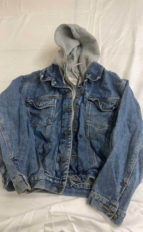 Hooded Jean jacket, size medium