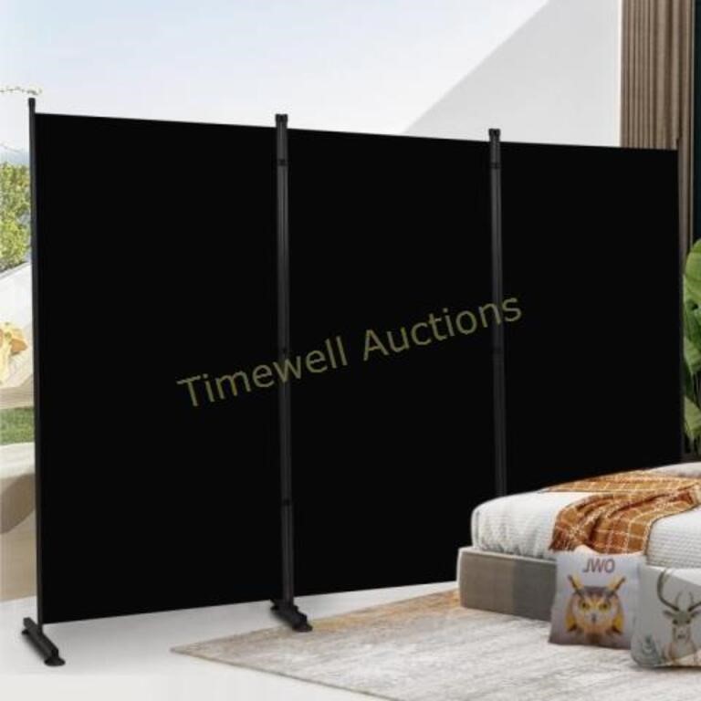 Room Divider 6ft 3 Panel - Black