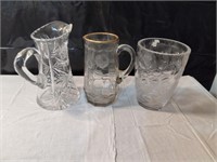 Glass Pitcher and Vase