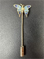 14k Gold Butterfly Stick Pin 1.47 Grams