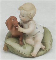 (M) Giuseppe Armani Baby and Dachshund figure