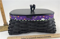 Longaberger Black cat with Liner and Protector