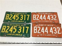 2 pairs of Illinois license plates