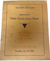 Noble county courthouse dedication program 1934