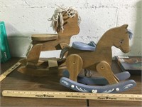 2 Small Wooden Rocking Horses
