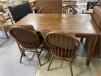 Wooden Dining Table w/4 Chairs