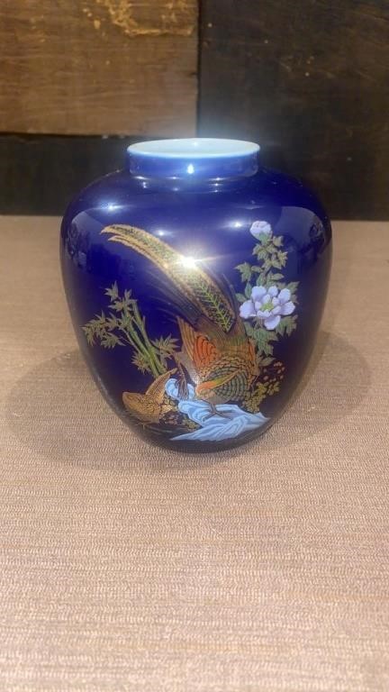 Vintage Ceramic Cobalt Blue Japanese 4.5"