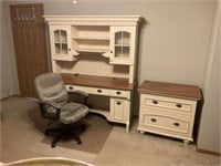 Computer Desk and Cabinet, office Chair, Mat