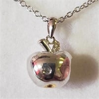 $65 Silver Rhodium Plated Diamond Necklace