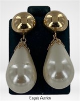 14k Gold Drop Pearl Lady's Earrings