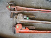 3 RIDGID PIPE WRENCHES, ALL 24"