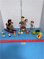 Toy Story toys and other small figurines. Snoopy