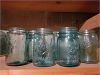 Blue canning jars