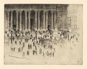 Joseph Pennell original etching "The Pavement, St.