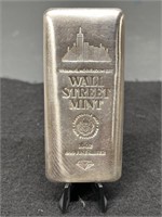 10 Troy Oz. .9999 Fine Silver Wall Street Mint Bar