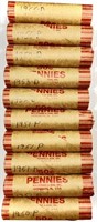 (10) Rolls 1950's Wheat Cent Penny Lot