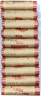 (10) Rolls 1940's Wheat Cent Penny Lot