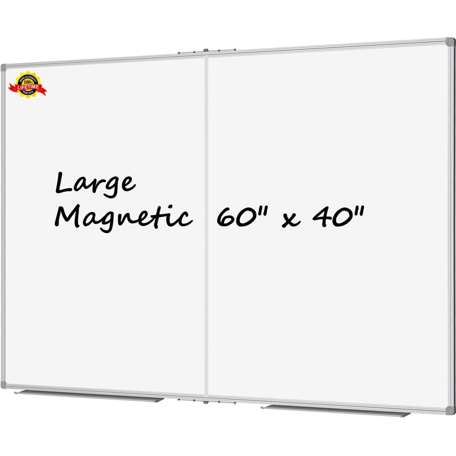 Lockways Large Magnetic 60" x 40" Dry Erase Board