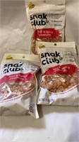 LOT OF 3 SNAK CLUB HOT AND SPICY PEANUTS 7.5 OZ