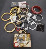 (Jk) Bracelet, Foreign Coins, Watches, Necklaces