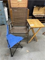 TV TRAY AND MISC. FOLDING CHAIRS