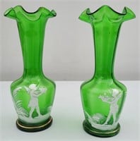 Mary Gregory Hand Blown Vases
