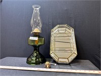 Lamp & Mirrored Glass Case