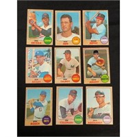 (25) High Grade 1968 Topps Baseball Cards