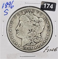 1896 S U.S. Morgan Silver Dollar F