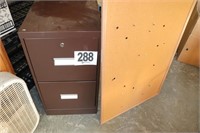 Metal (2) Drawer File Cabinet & Framed Corkboard