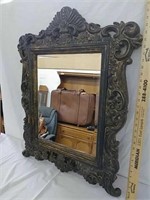 34 inch by 25 inch vinatge wood framed beveled