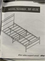 METAL BED FRAME WITH WOOD HEAD BOARD TWIN SIZE