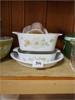 Small group of corning Ware and measuring cup