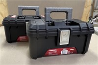 (2) Husky 16 inch Plastic Tool Boxes (Black)