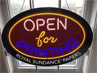 OPEN FOR PRINTING LIGHT UP SIGN