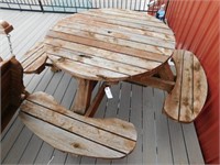 Round Wooden Picnic Table