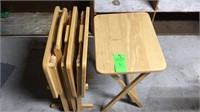 Wood folding TV trays (4)