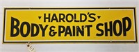 "Harold's Body & Paint Shop" Porcelain 36" X 10"