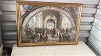 School of Athens picture in beautiful frame